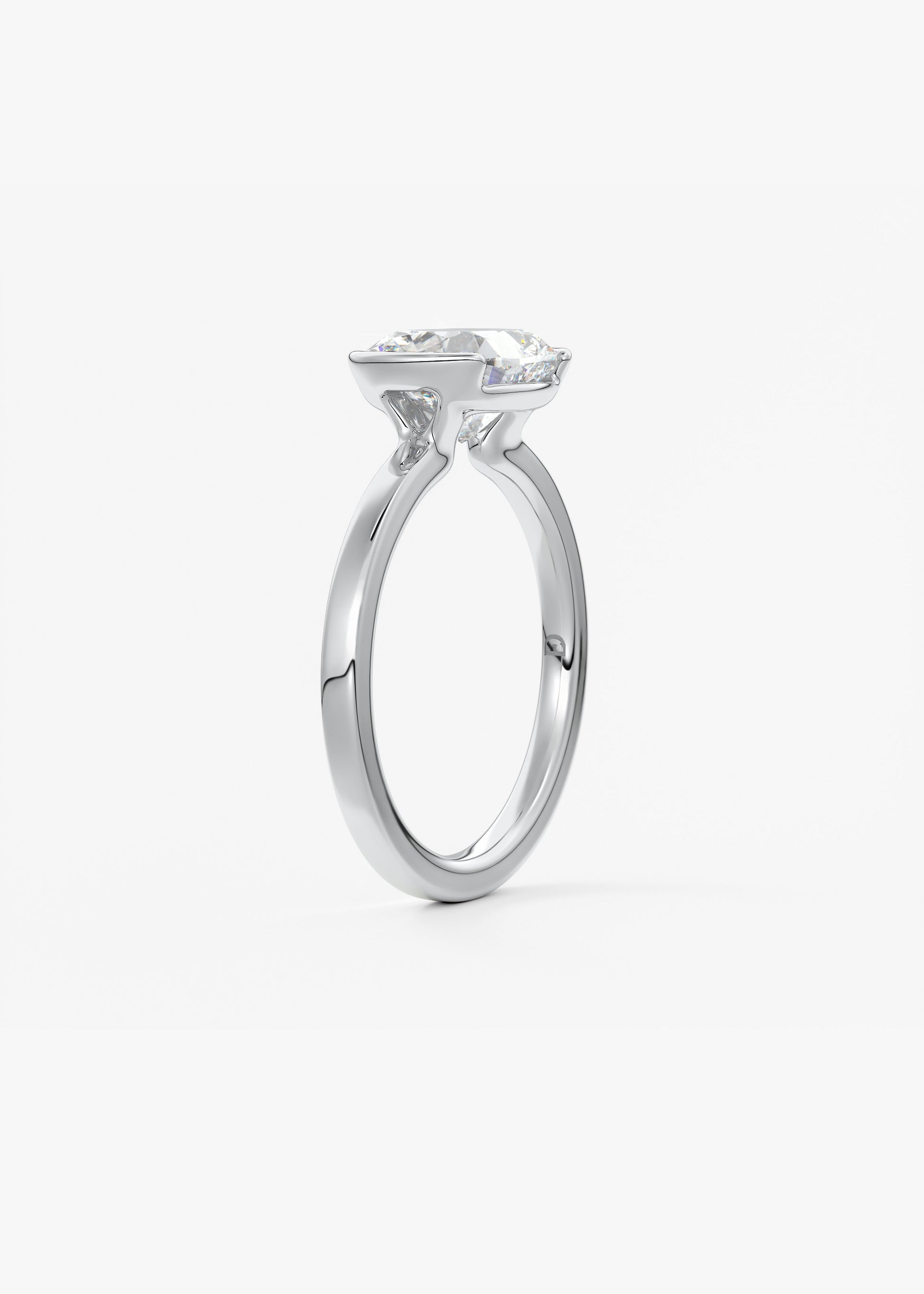 Oval Solitaire With Raised Basket Gallery Lab Grown Diamond Engagement Ring