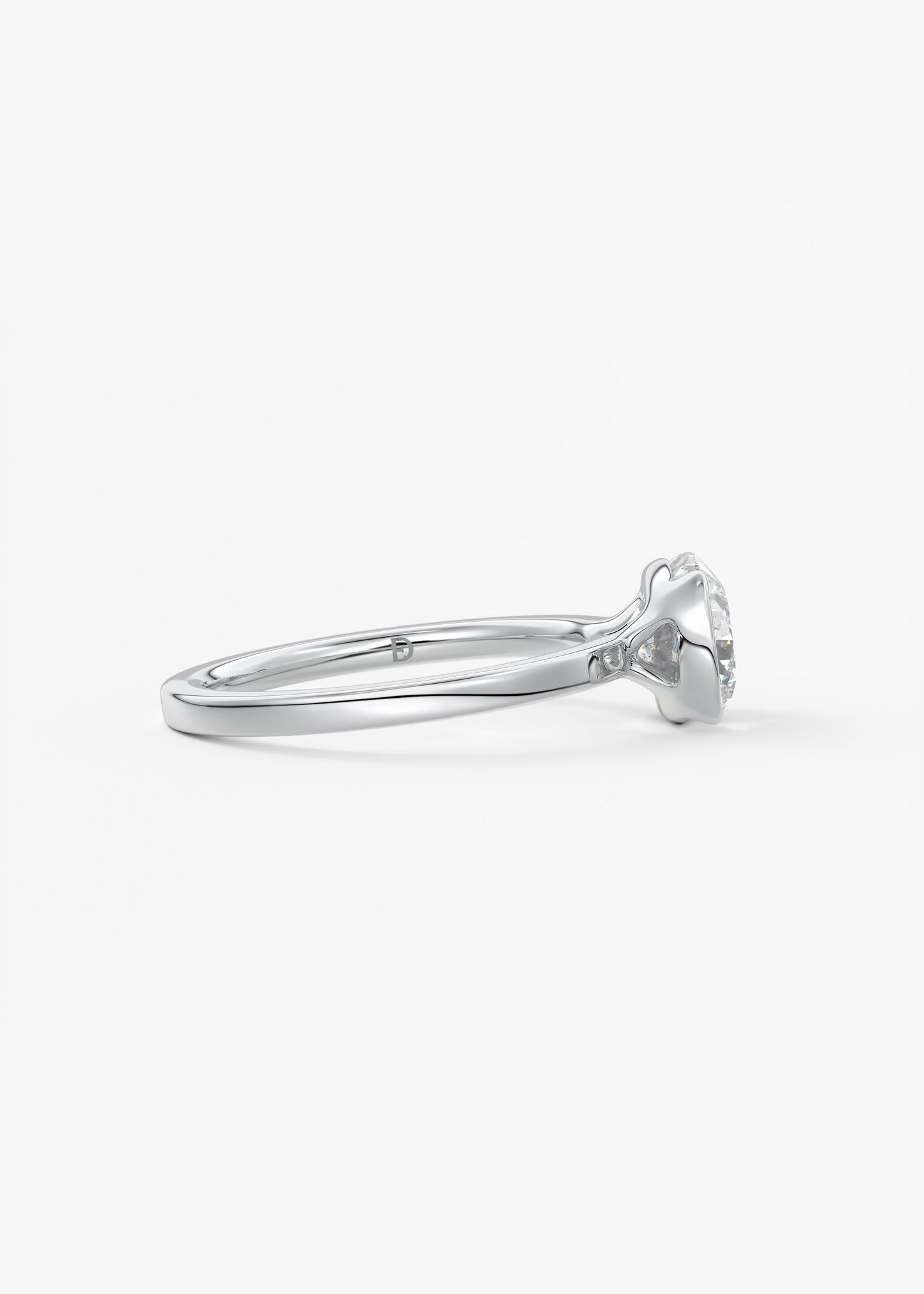 Oval Solitaire With Raised Basket Gallery Lab Grown Diamond Engagement Ring