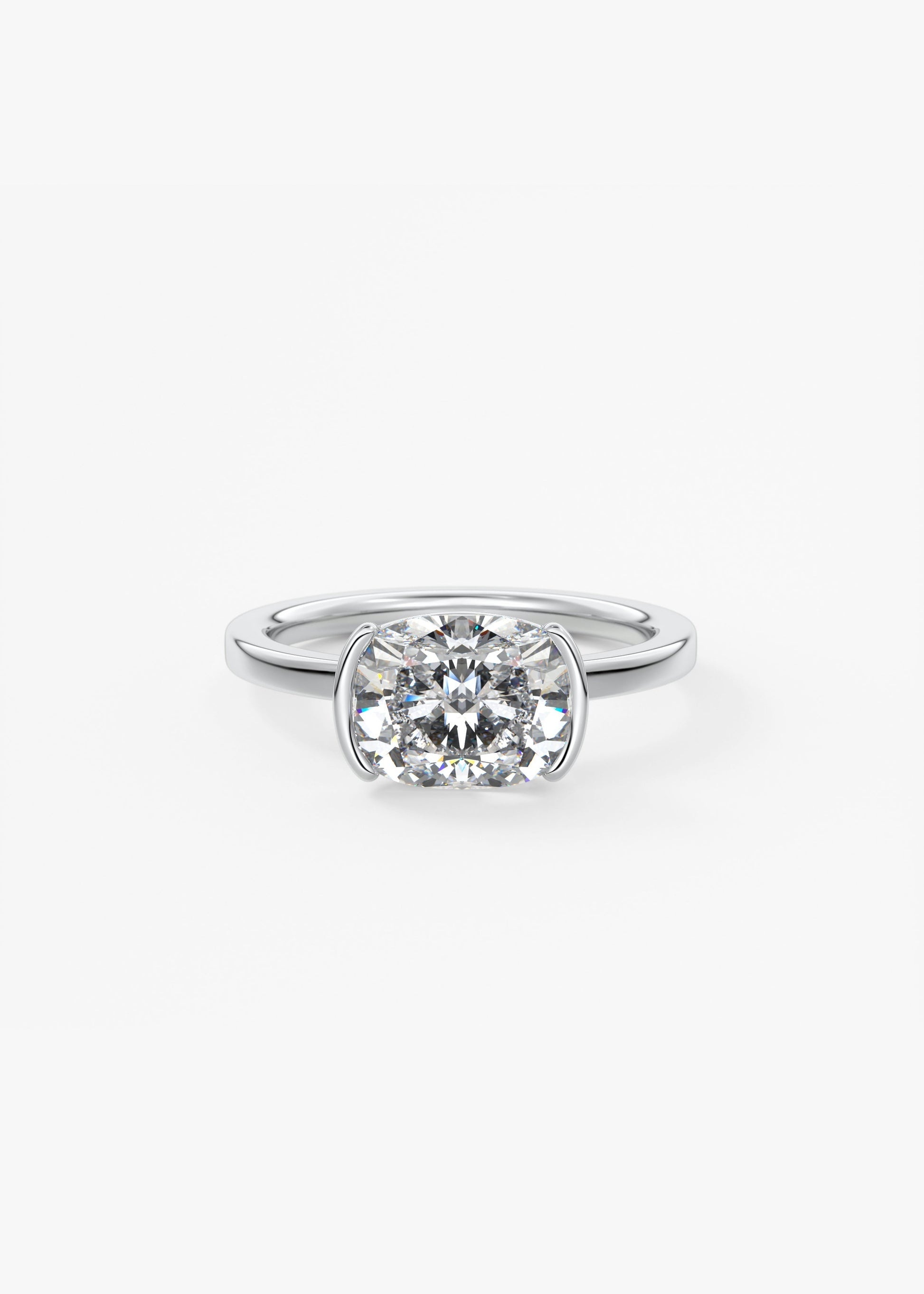 Oval Solitaire With Raised Basket Gallery Lab Grown Diamond Engagement Ring
