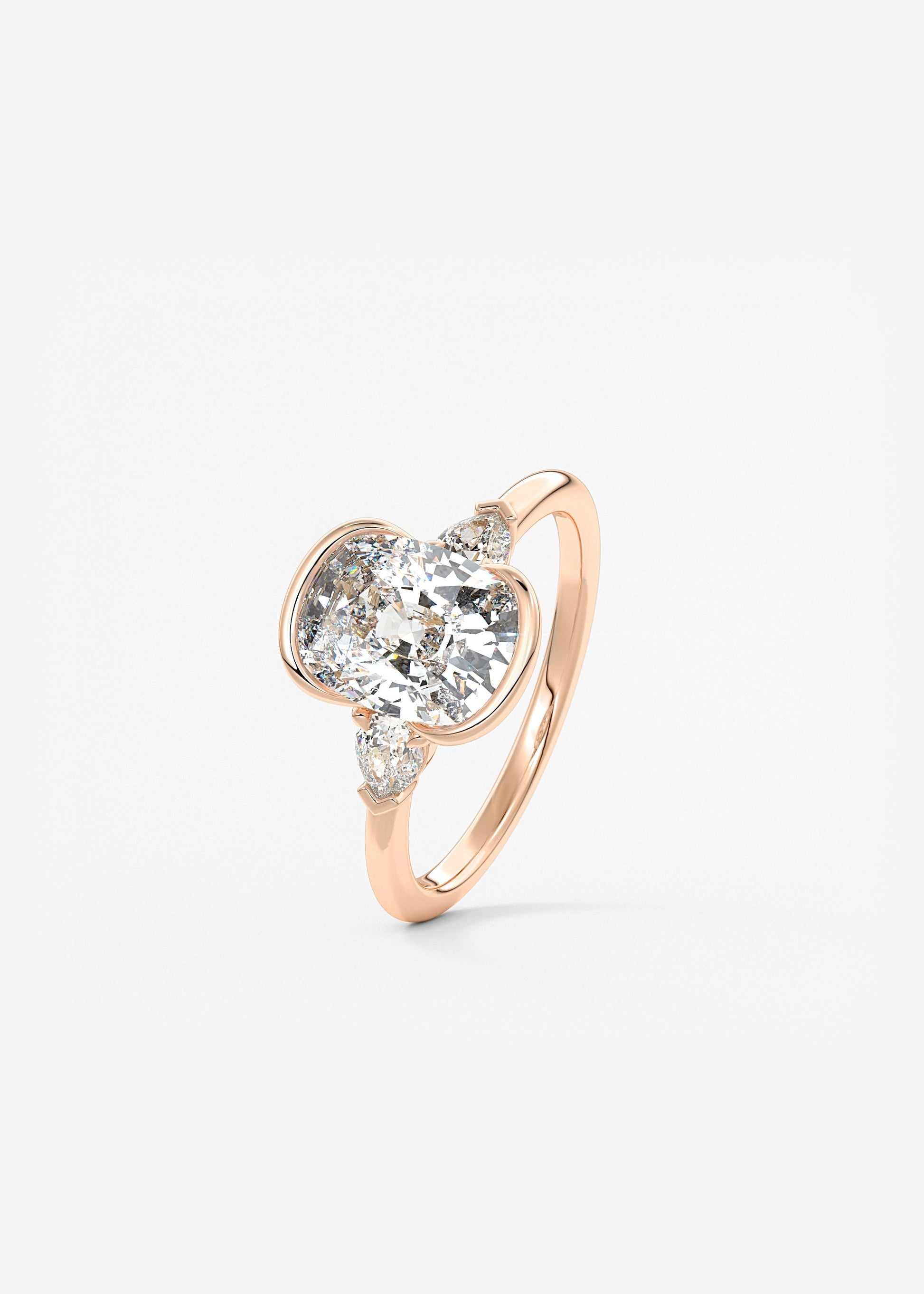 Oval Solitaire With Raised Basket Gallery Lab Grown Diamond Engagement Ring
