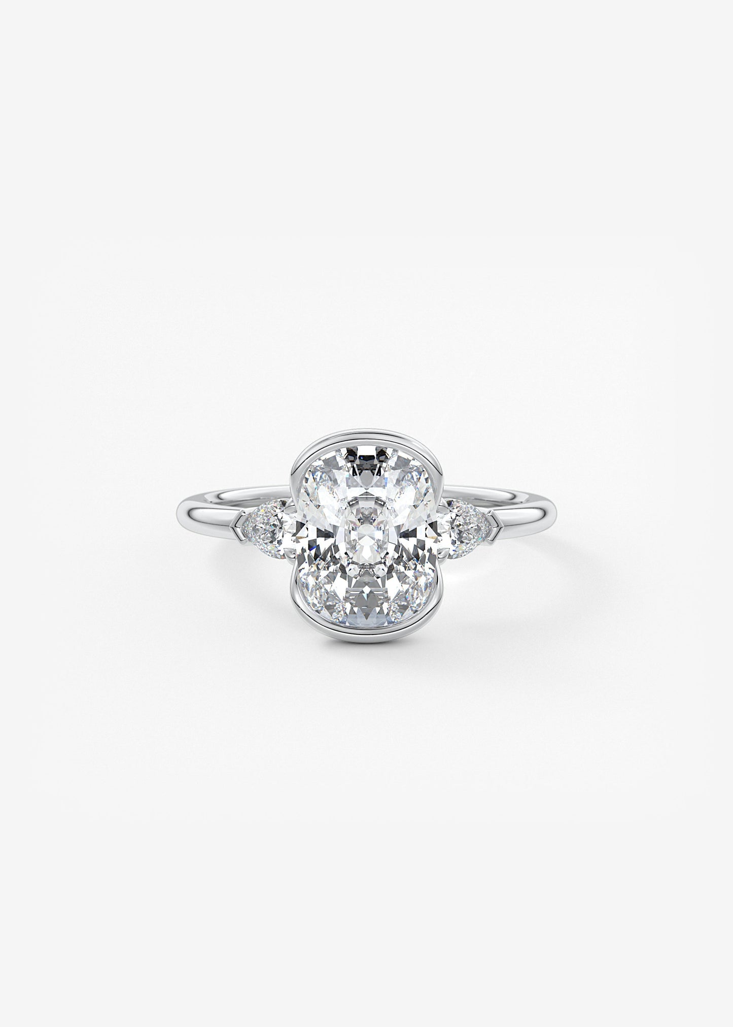 Oval Solitaire With Raised Basket Gallery Lab Grown Diamond Engagement Ring