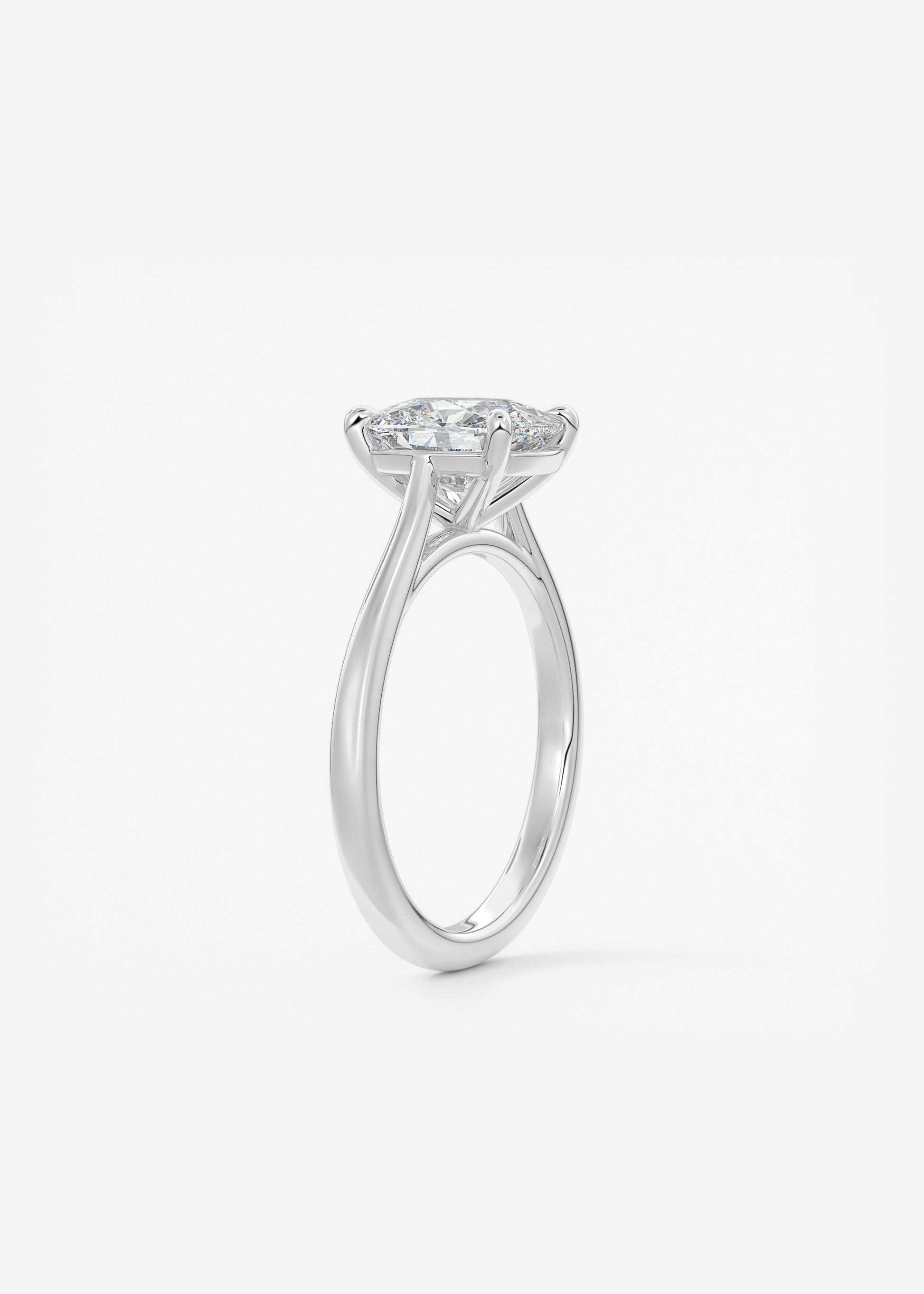 Oval Solitaire With Raised Basket Gallery Lab Grown Diamond Engagement Ring