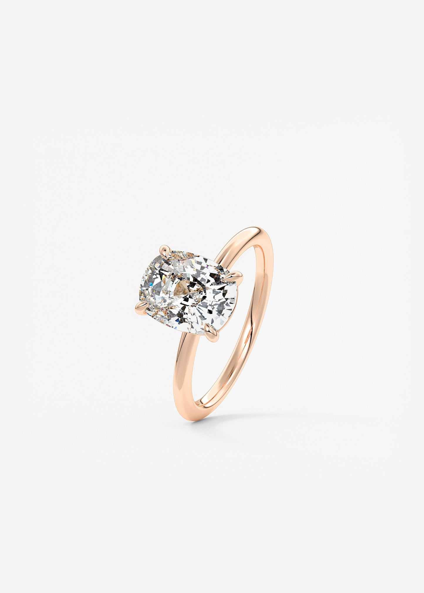 Oval Solitaire With Raised Basket Gallery Lab Grown Diamond Engagement Ring