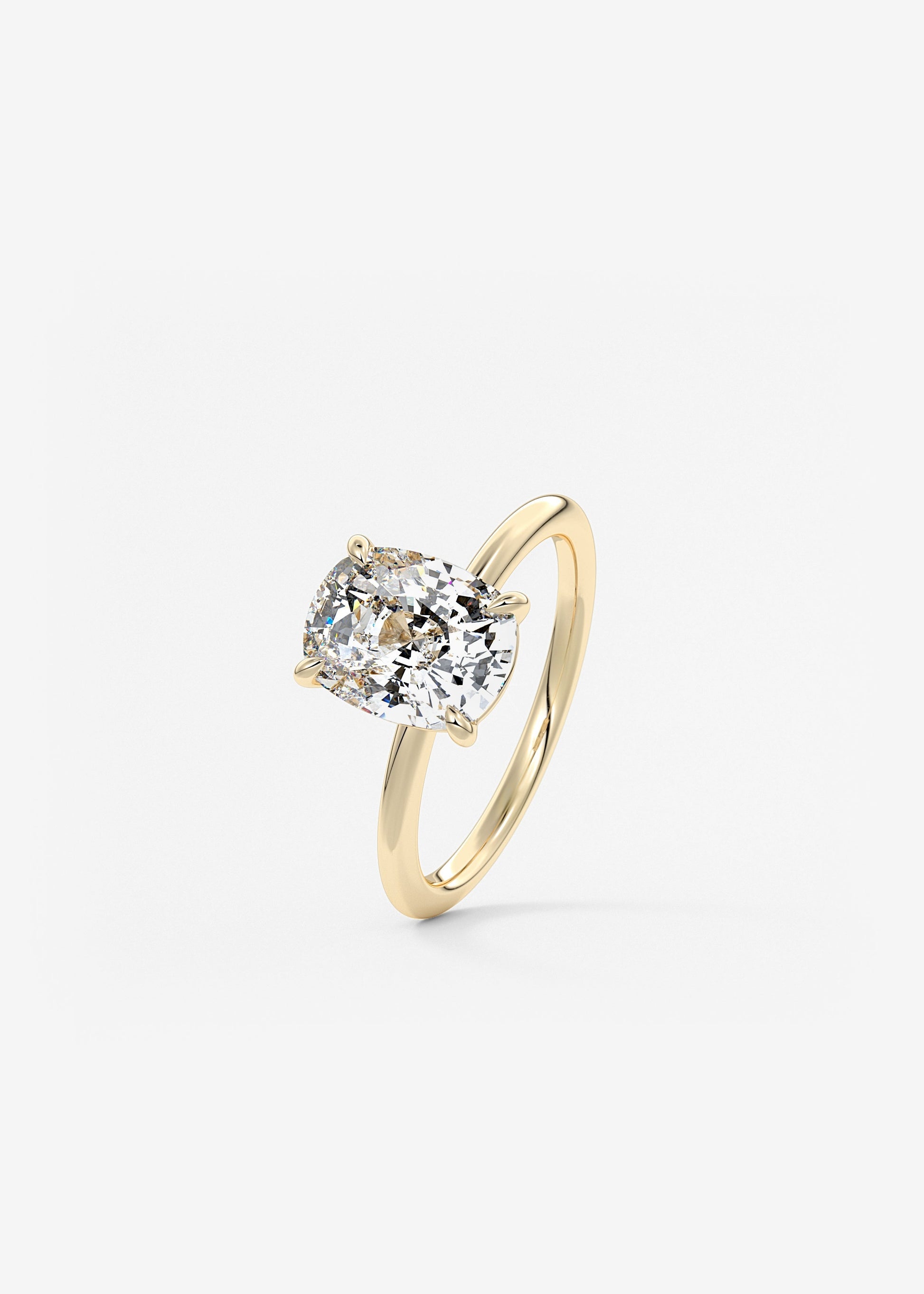 Oval Solitaire With Raised Basket Gallery Lab Grown Diamond Engagement Ring
