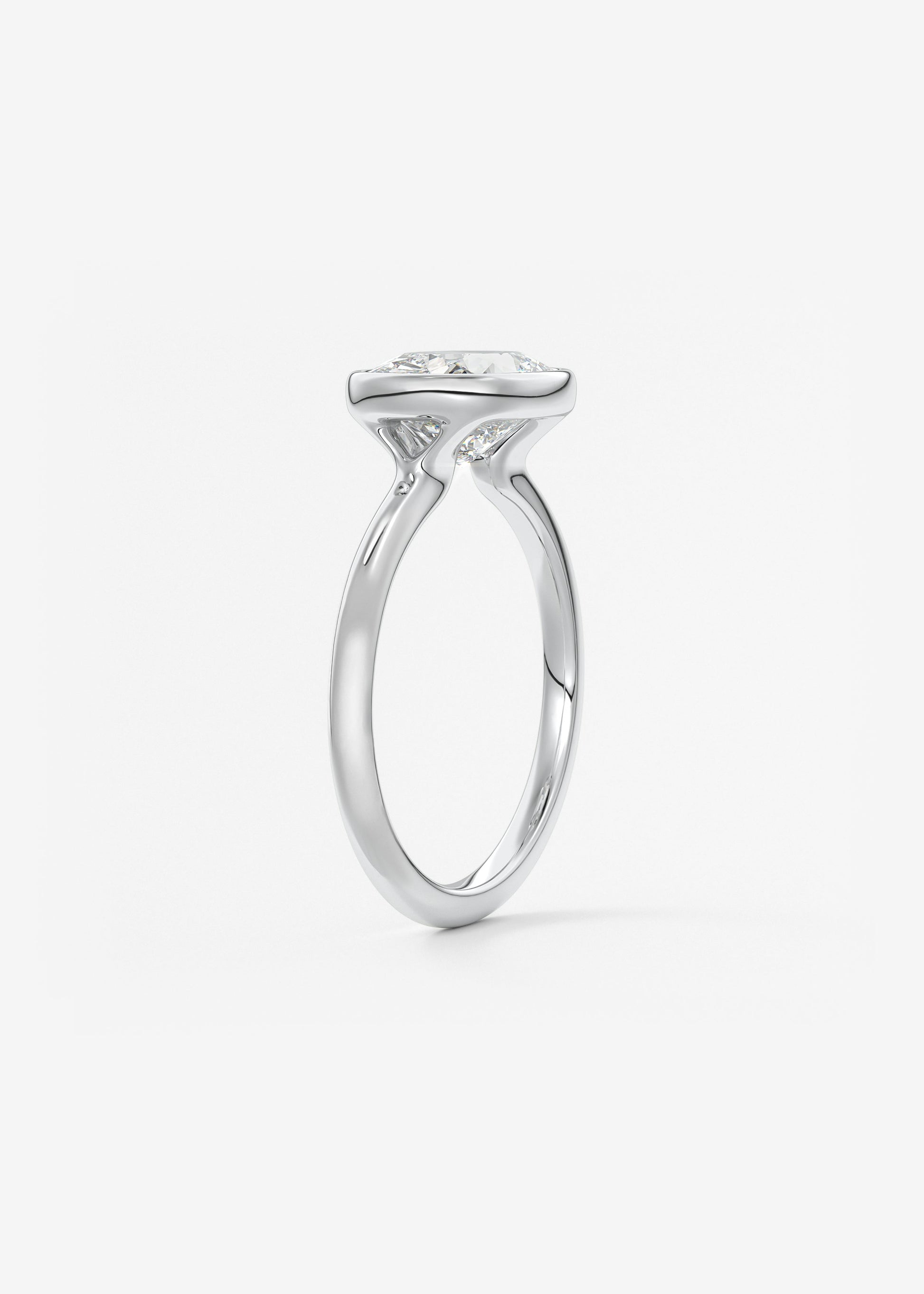 Oval Solitaire With Raised Basket Gallery Lab Grown Diamond Engagement Ring