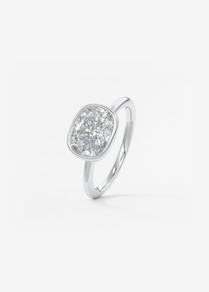 Oval Solitaire With Raised Basket Gallery Lab Grown Diamond Engagement Ring