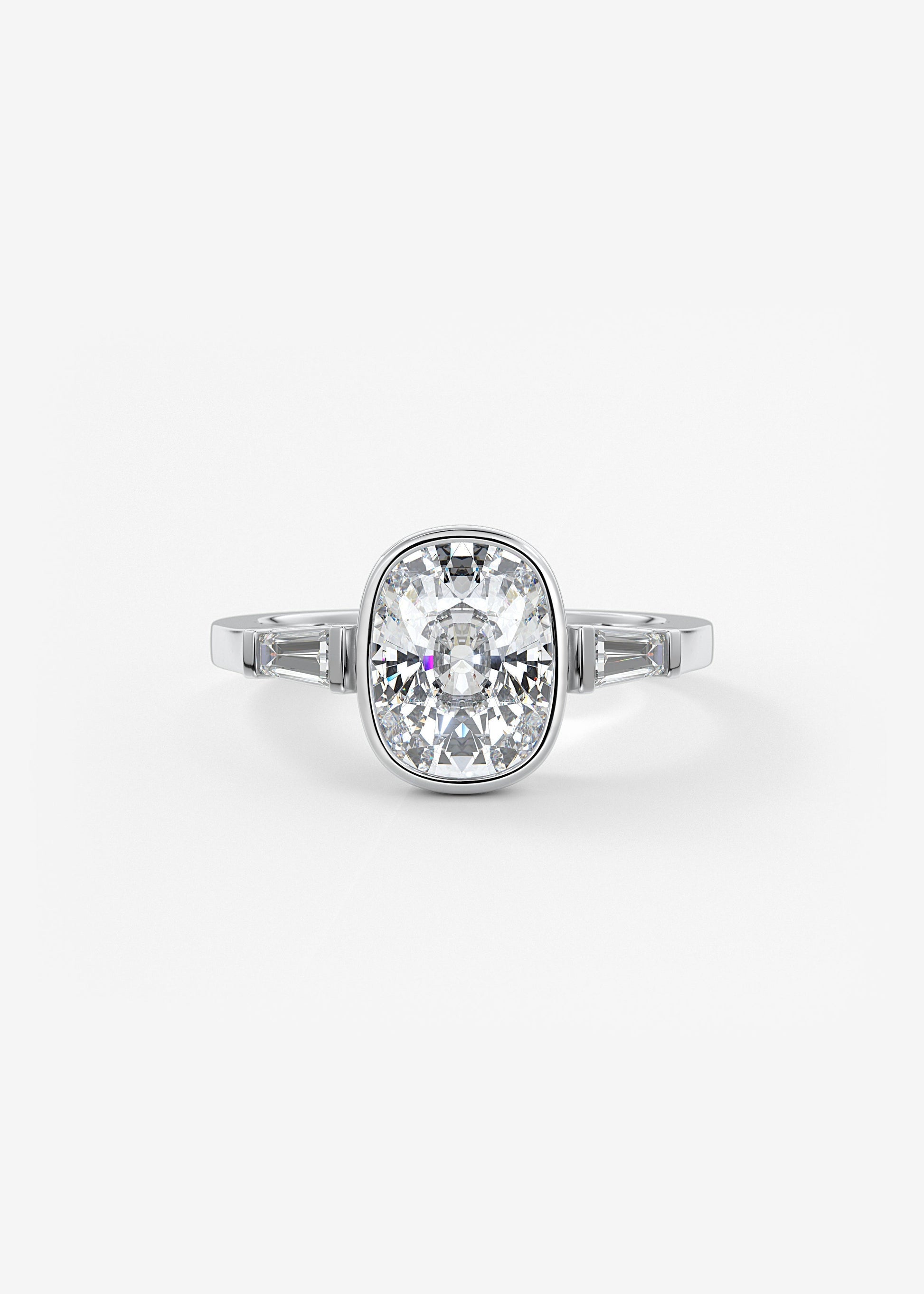 Oval Solitaire With Raised Basket Gallery Lab Grown Diamond Engagement Ring