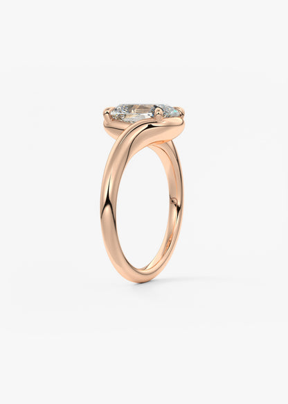 Oval Solitaire With Raised Basket Gallery Lab Grown Diamond Engagement Ring