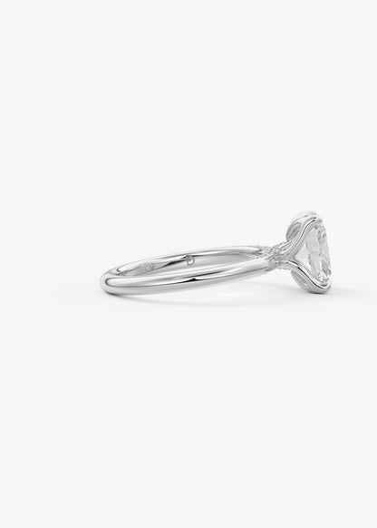 Oval Solitaire With Raised Basket Gallery Lab Grown Diamond Engagement Ring