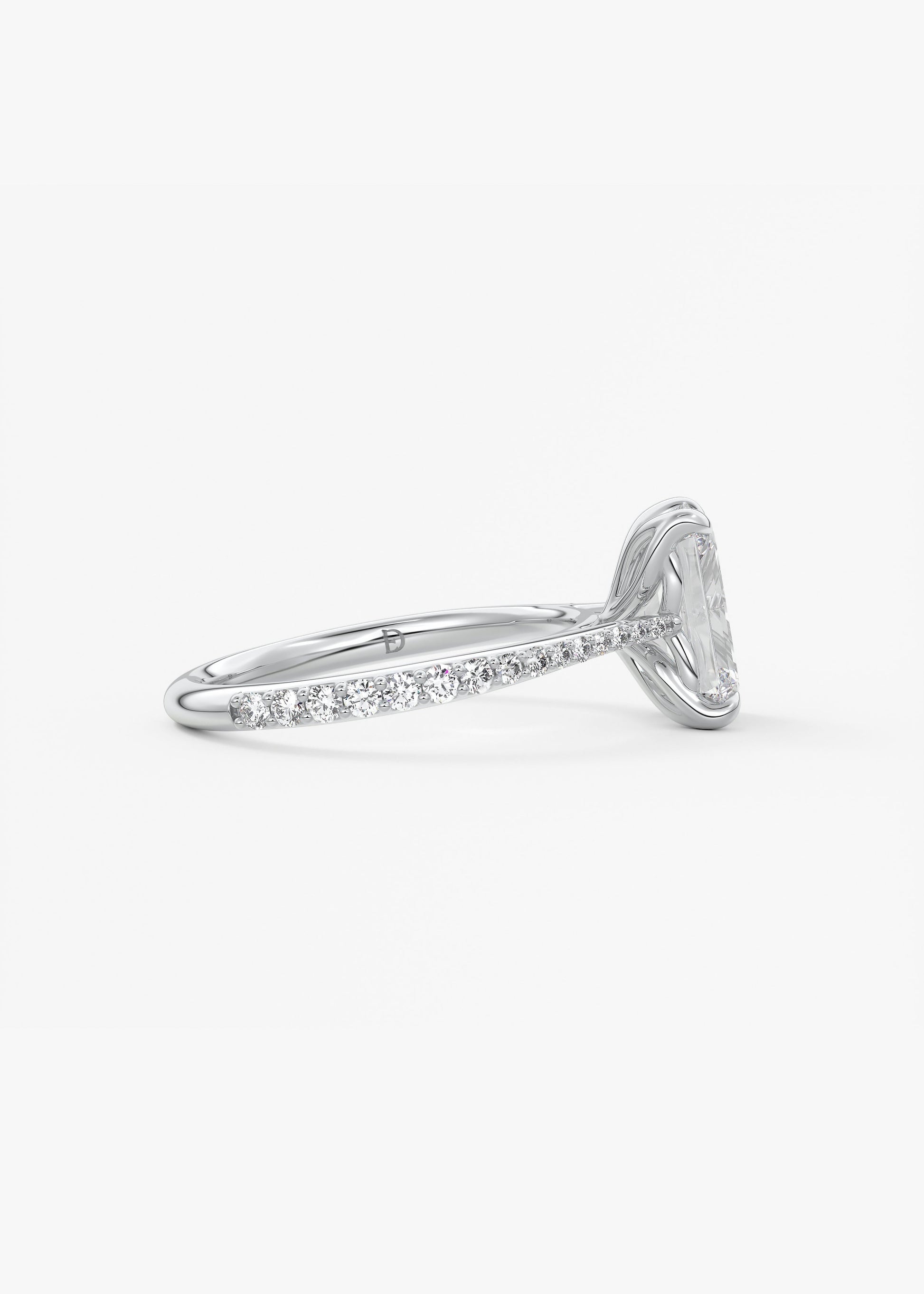 Oval Solitaire With Raised Basket Gallery Lab Grown Diamond Engagement Ring