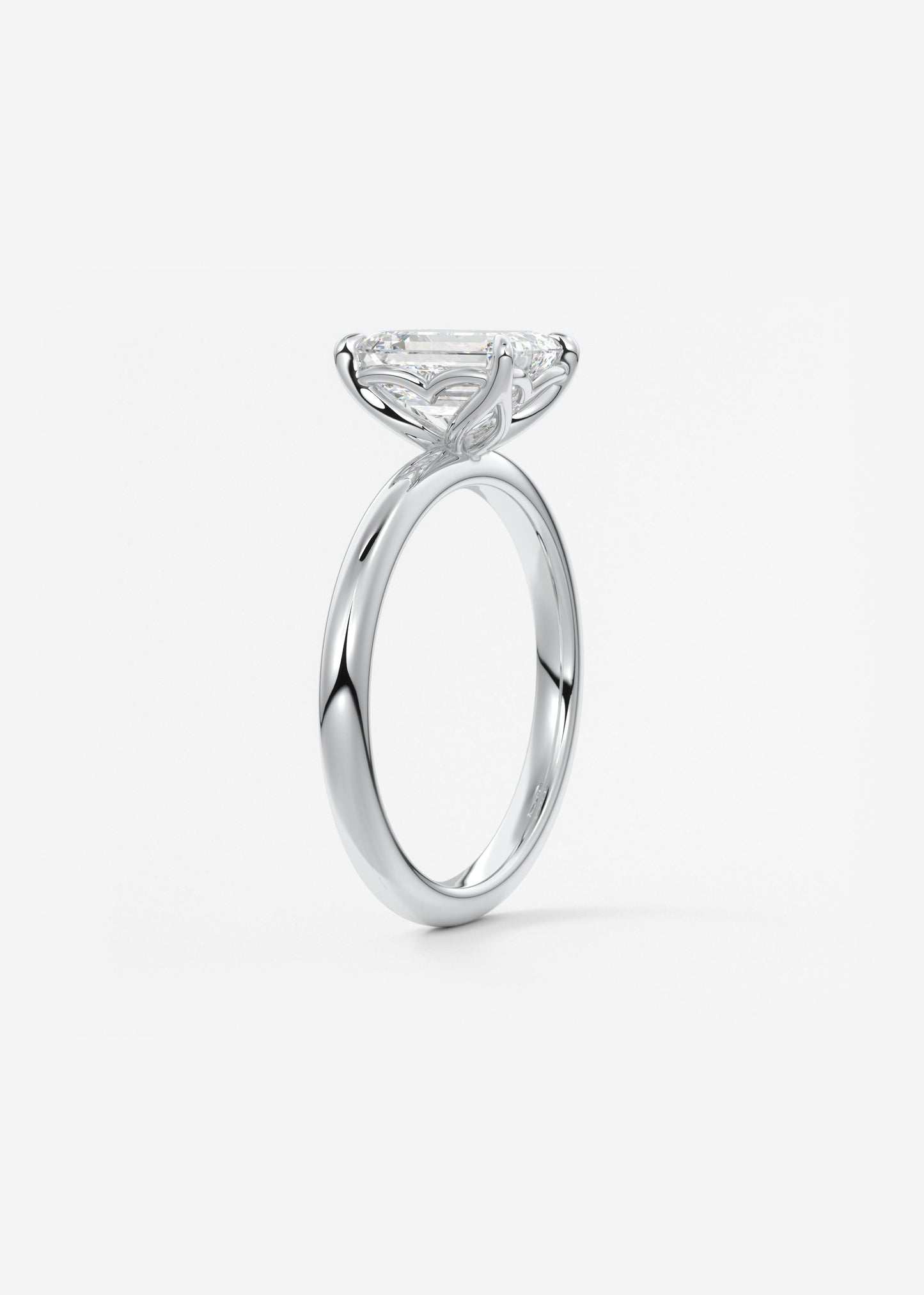 Oval Solitaire With Raised Basket Gallery Lab Grown Diamond Engagement Ring
