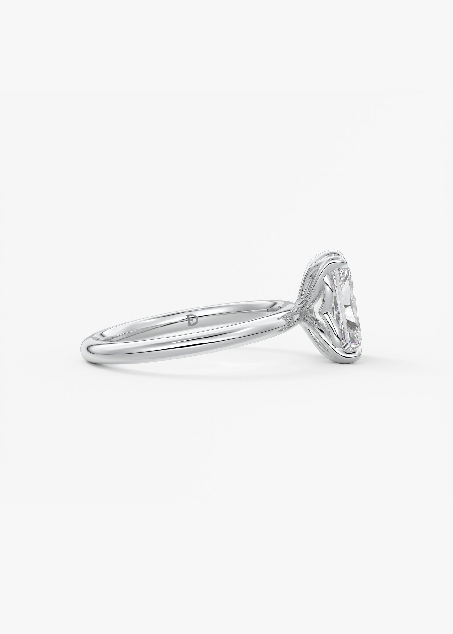 Oval Solitaire With Raised Basket Gallery Lab Grown Diamond Engagement Ring