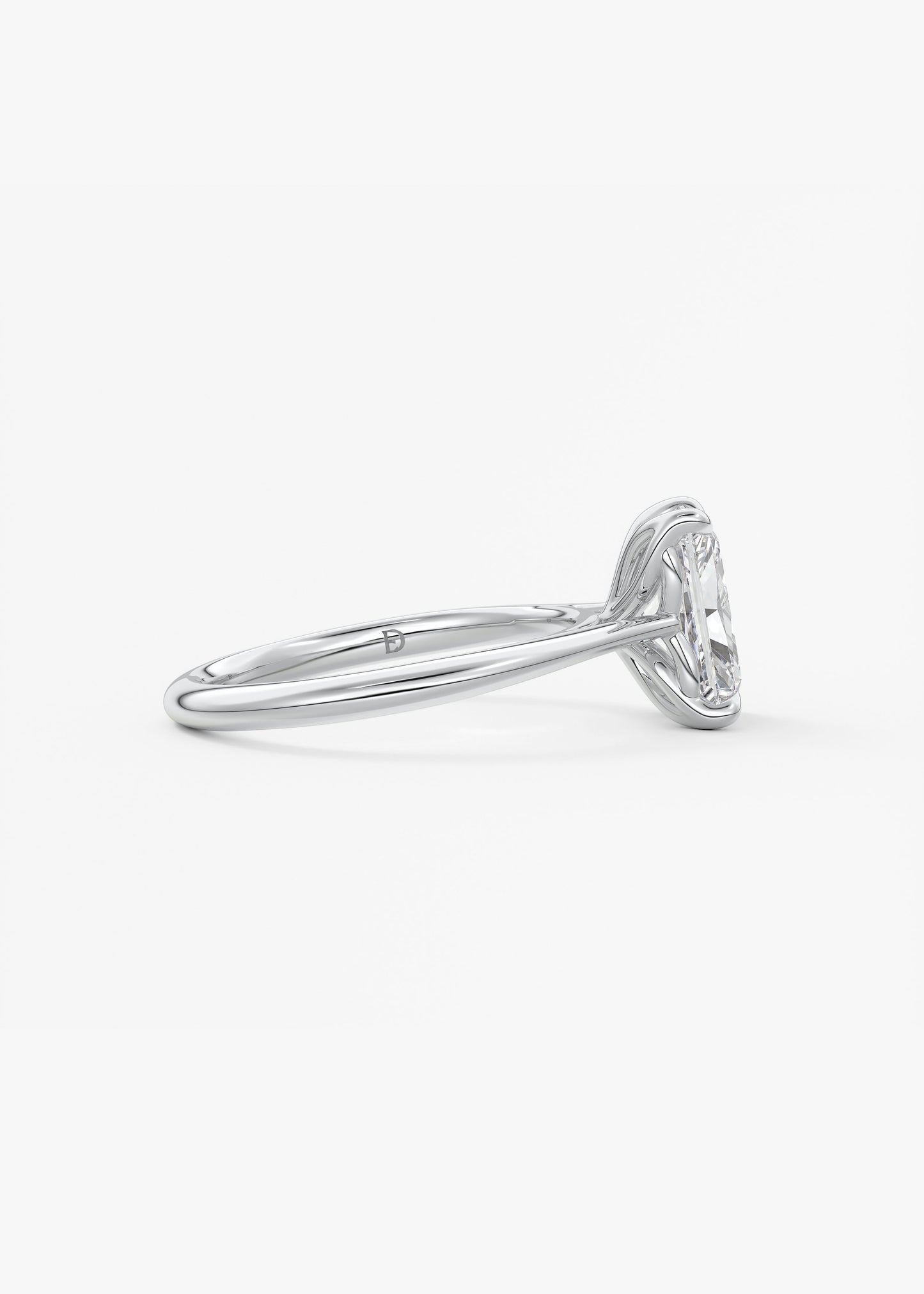 Oval Solitaire With Raised Basket Gallery Lab Grown Diamond Engagement Ring