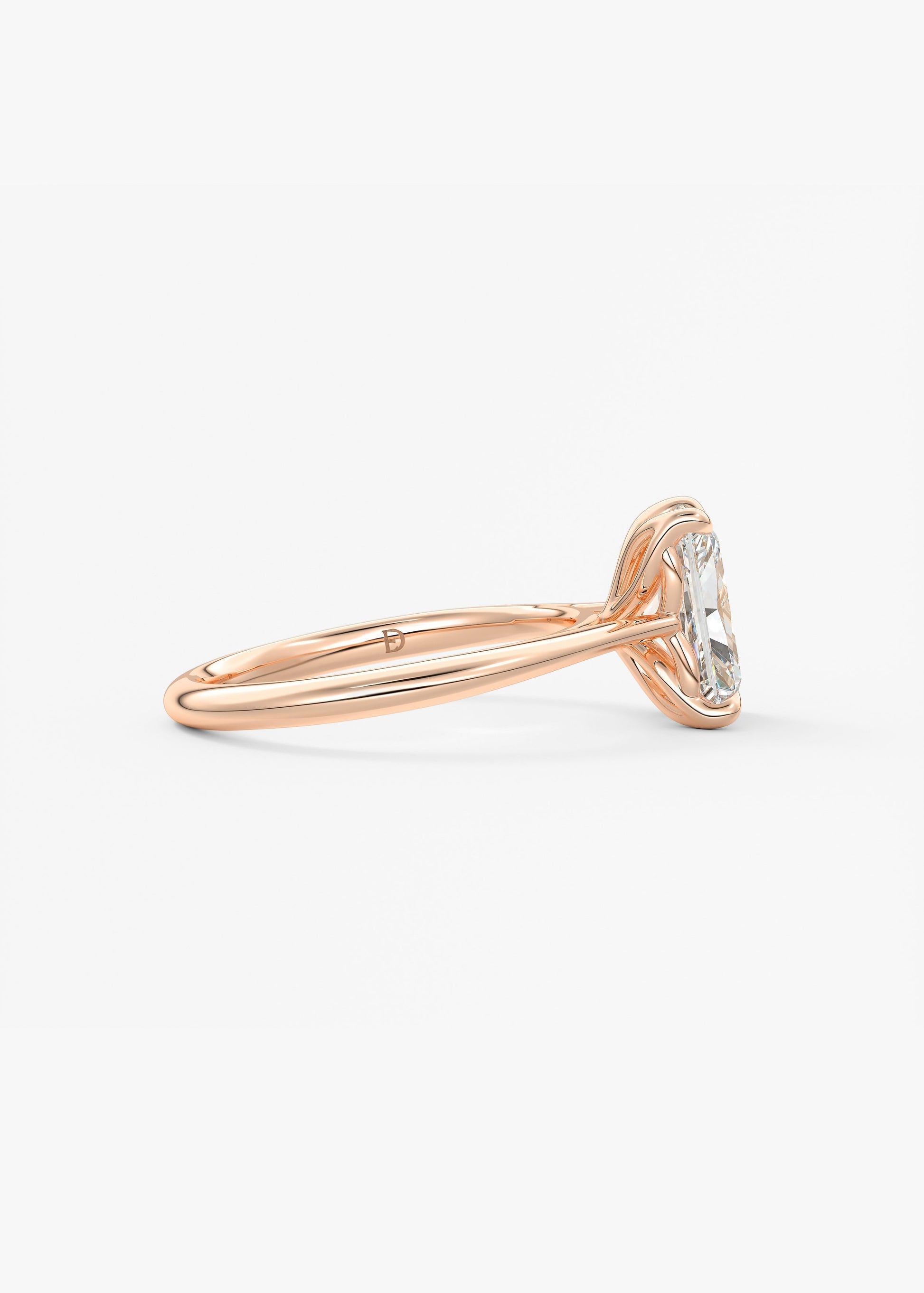 Oval Solitaire With Raised Basket Gallery Lab Grown Diamond Engagement Ring
