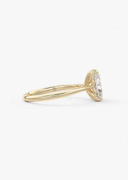 Oval Solitaire With Raised Basket Gallery Lab Grown Diamond Engagement Ring