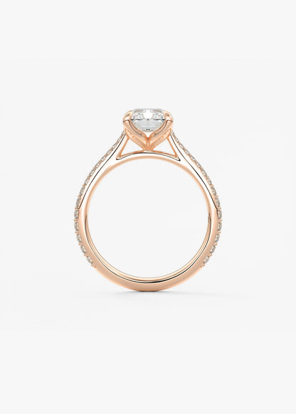 Oval Solitaire With Raised Basket Gallery Lab Grown Diamond Engagement Ring