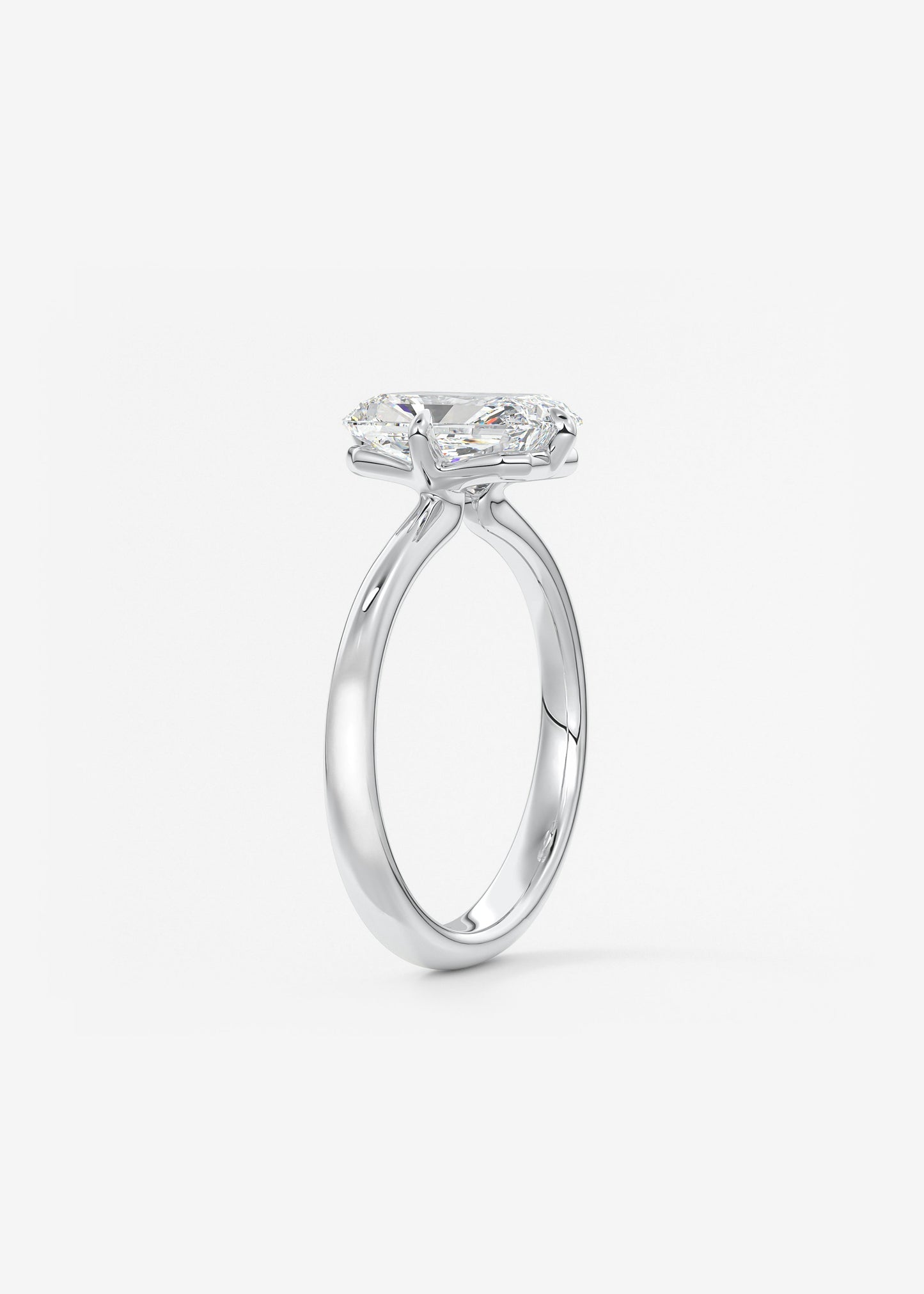 Oval Solitaire With Raised Basket Gallery Lab Grown Diamond Engagement Ring
