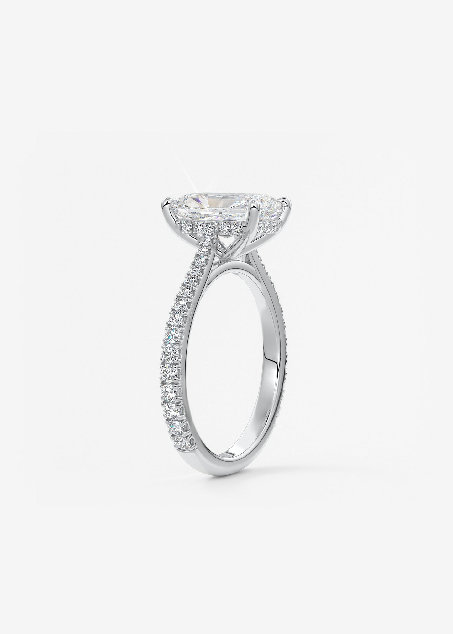 Oval Solitaire With Raised Basket Gallery Lab Grown Diamond Engagement Ring