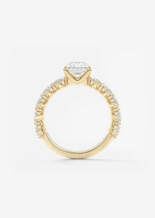 Oval Solitaire With Raised Basket Gallery Lab Grown Diamond Engagement Ring