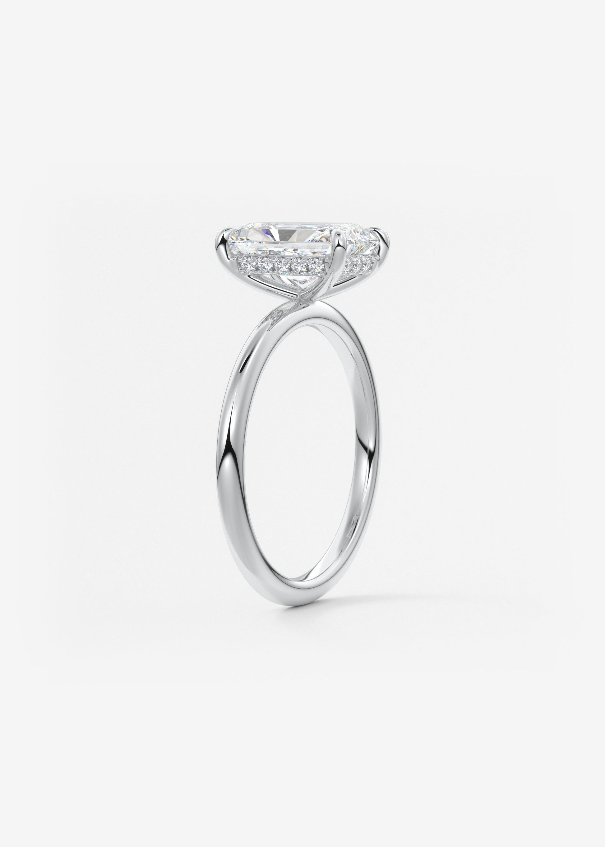 Oval Solitaire With Raised Basket Gallery Lab Grown Diamond Engagement Ring