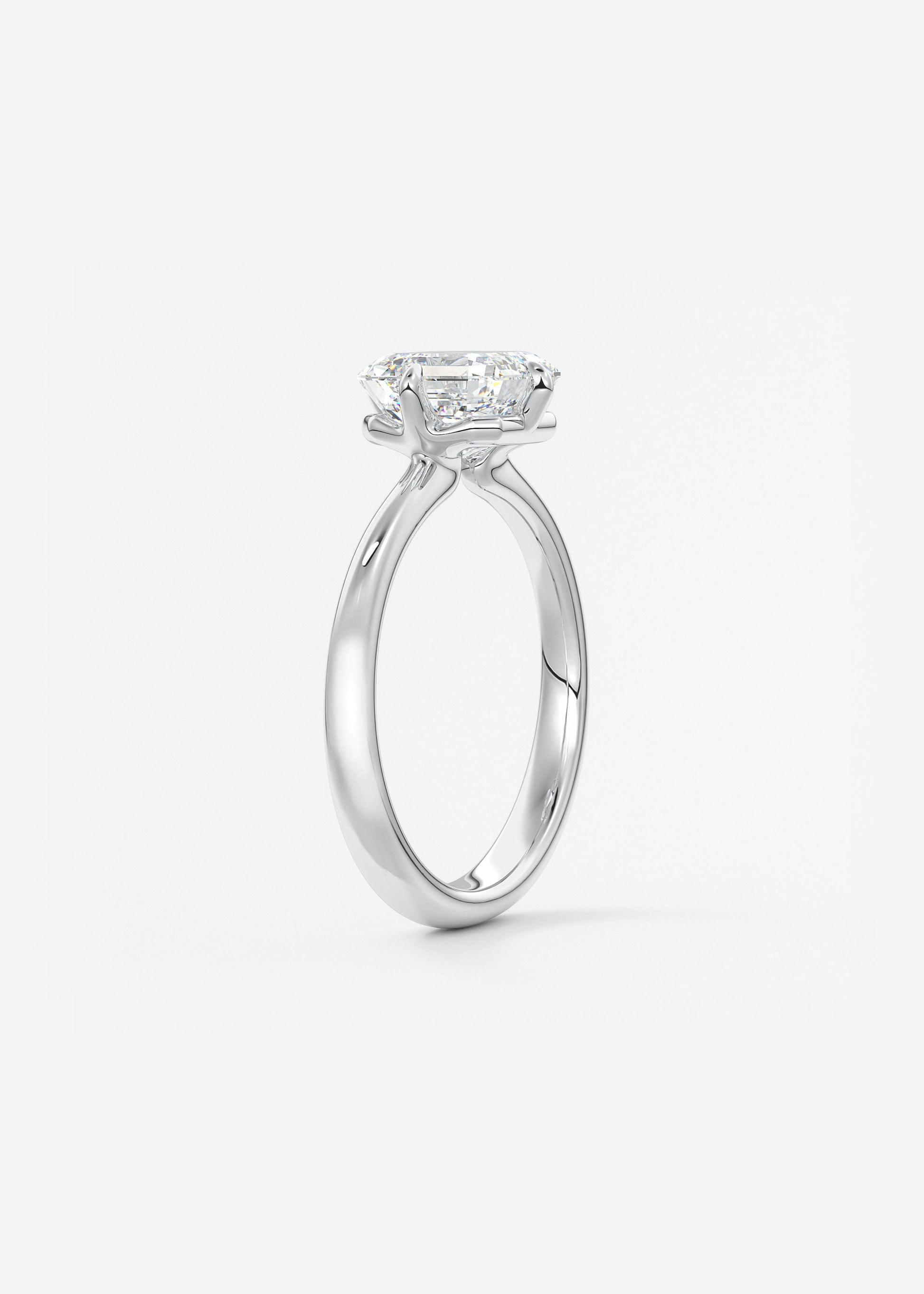 Oval Solitaire With Raised Basket Gallery Lab Grown Diamond Engagement Ring