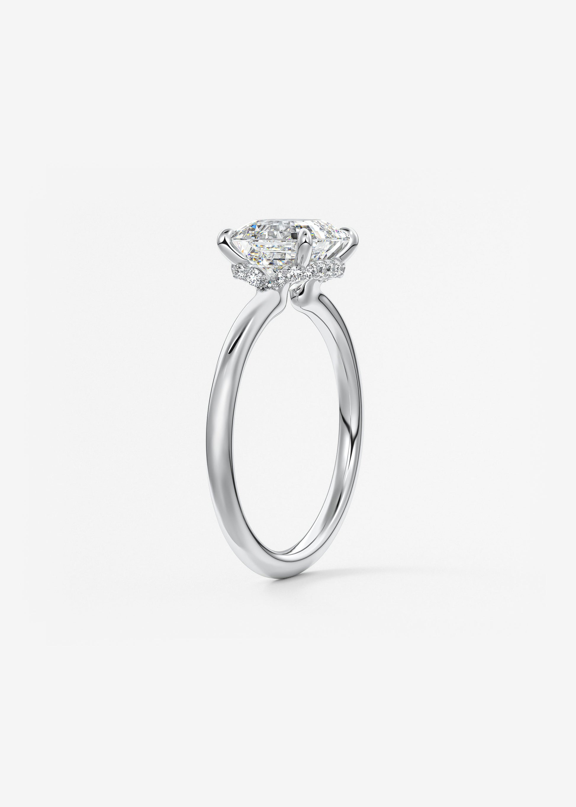 Oval Solitaire With Raised Basket Gallery Lab Grown Diamond Engagement Ring