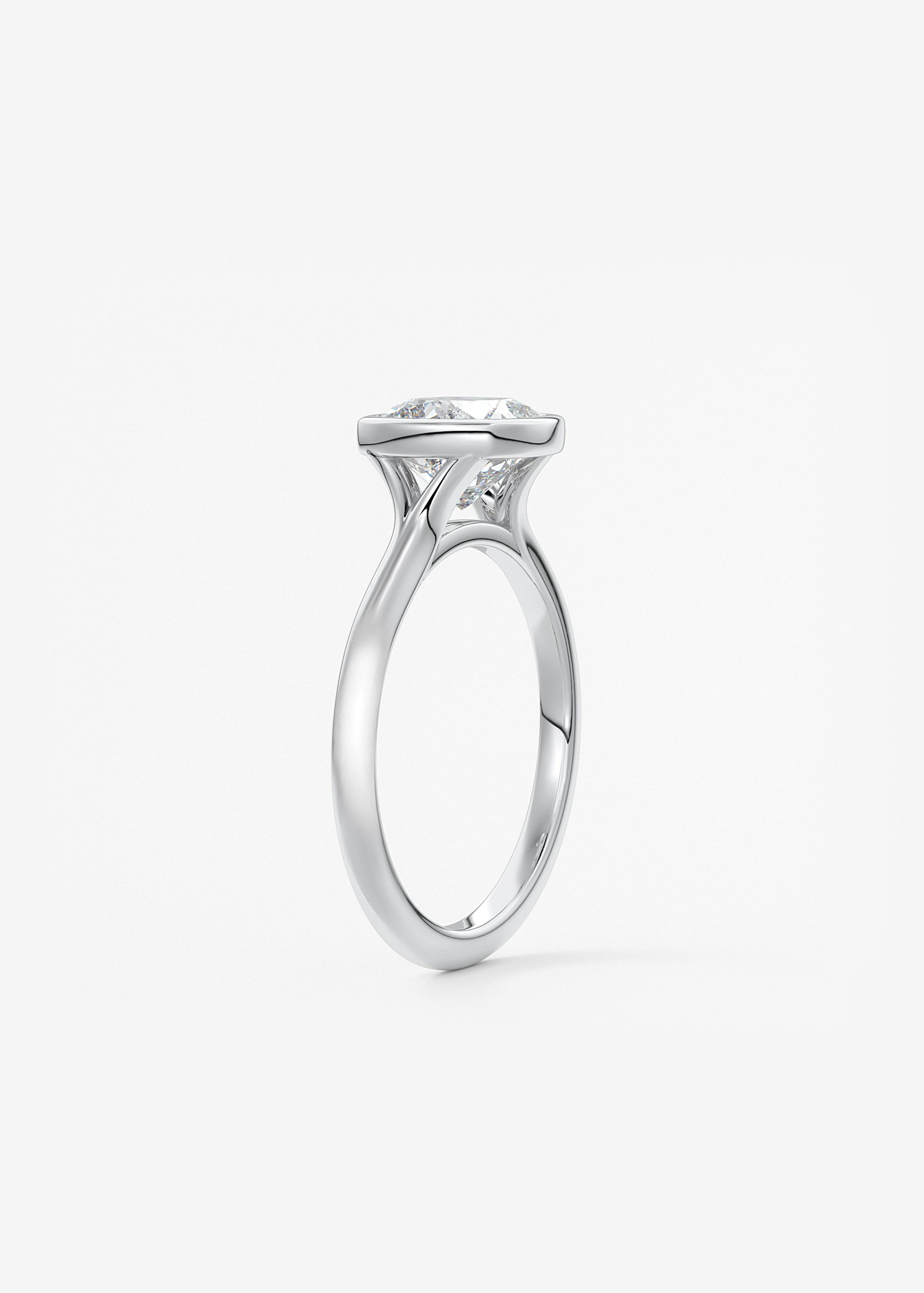 Oval Solitaire With Raised Basket Gallery Lab Grown Diamond Engagement Ring
