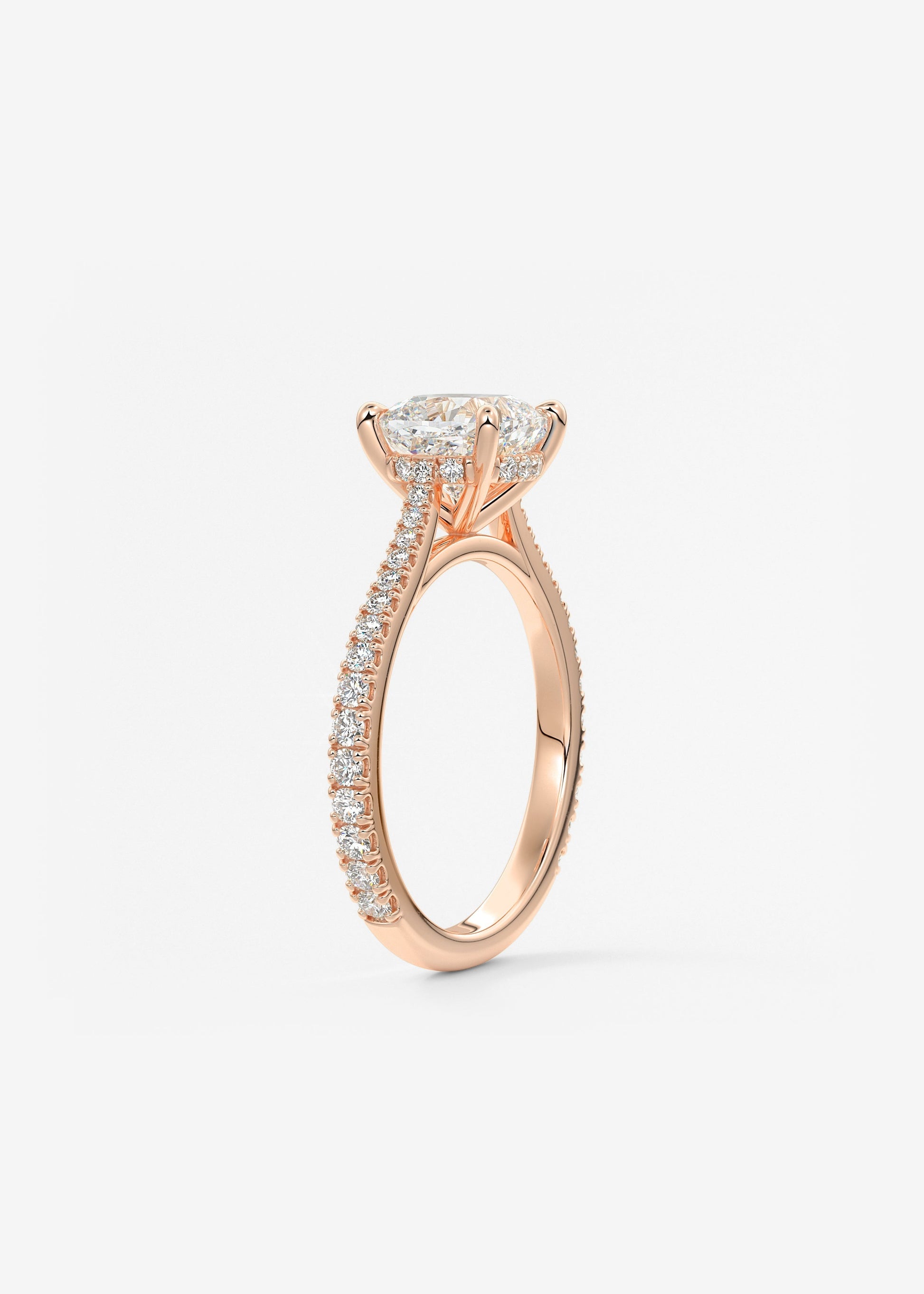 Oval Solitaire With Raised Basket Gallery Lab Grown Diamond Engagement Ring