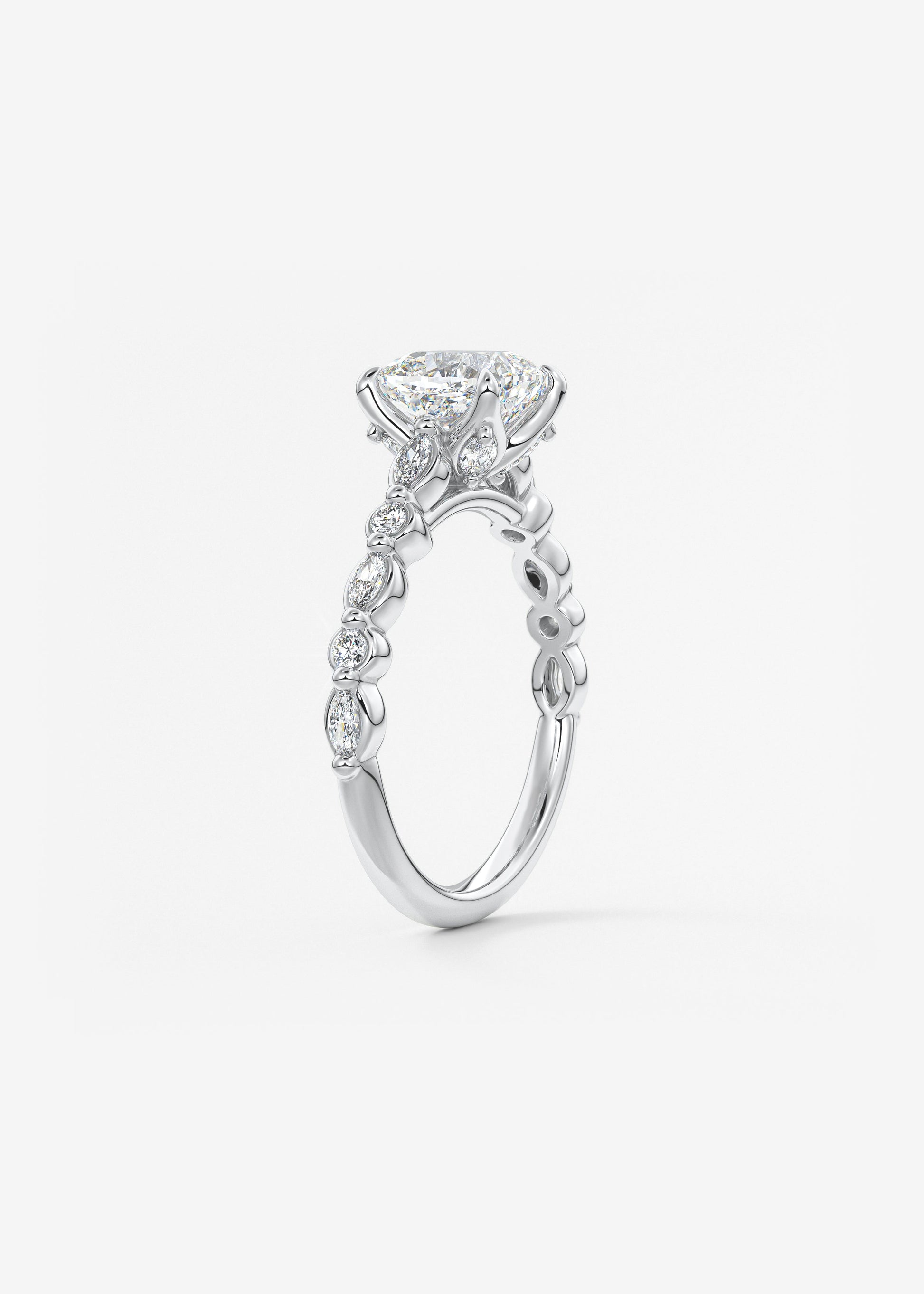 Oval Solitaire With Raised Basket Gallery Lab Grown Diamond Engagement Ring