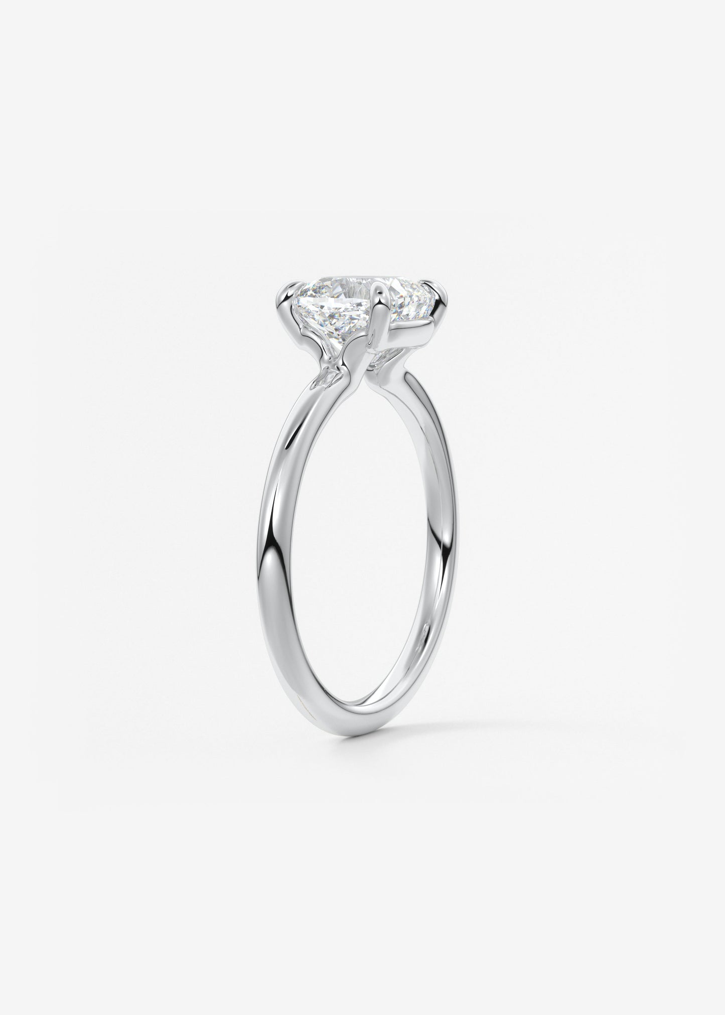 Oval Solitaire With Raised Basket Gallery Lab Grown Diamond Engagement Ring