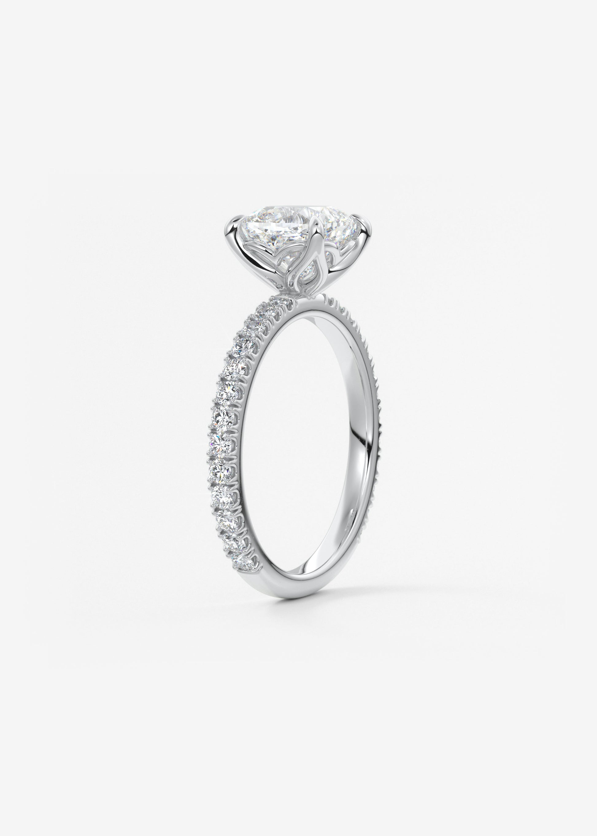 Oval Solitaire With Raised Basket Gallery Lab Grown Diamond Engagement Ring
