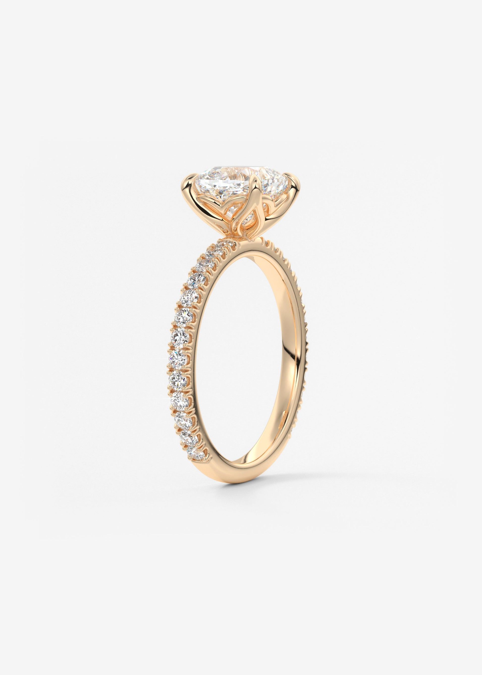 Oval Solitaire With Raised Basket Gallery Lab Grown Diamond Engagement Ring