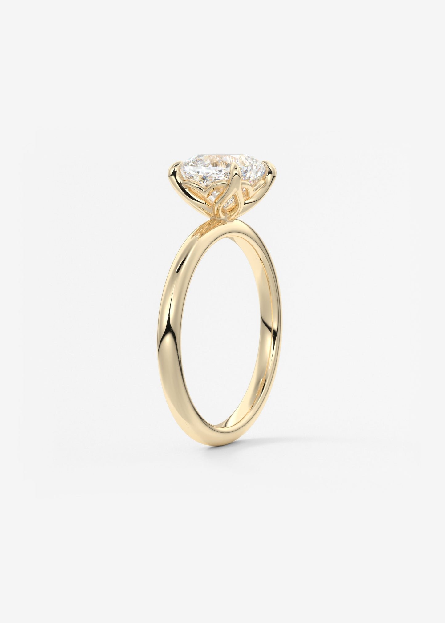 Oval Solitaire With Raised Basket Gallery Lab Grown Diamond Engagement Ring