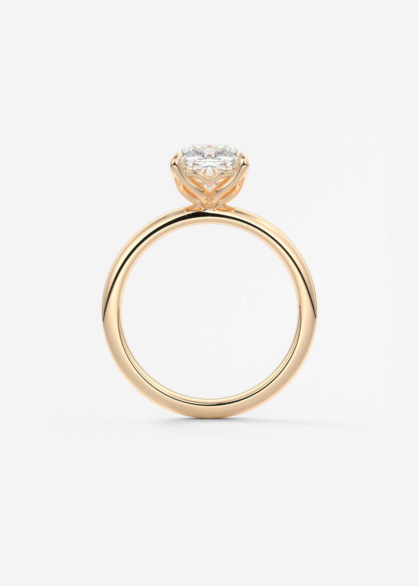 Oval Solitaire With Raised Basket Gallery Lab Grown Diamond Engagement Ring