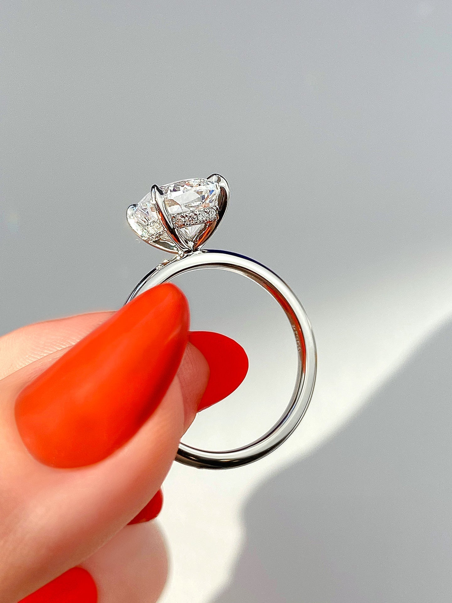 Oval Solitaire With Raised Basket Gallery Lab Grown Diamond Engagement Ring
