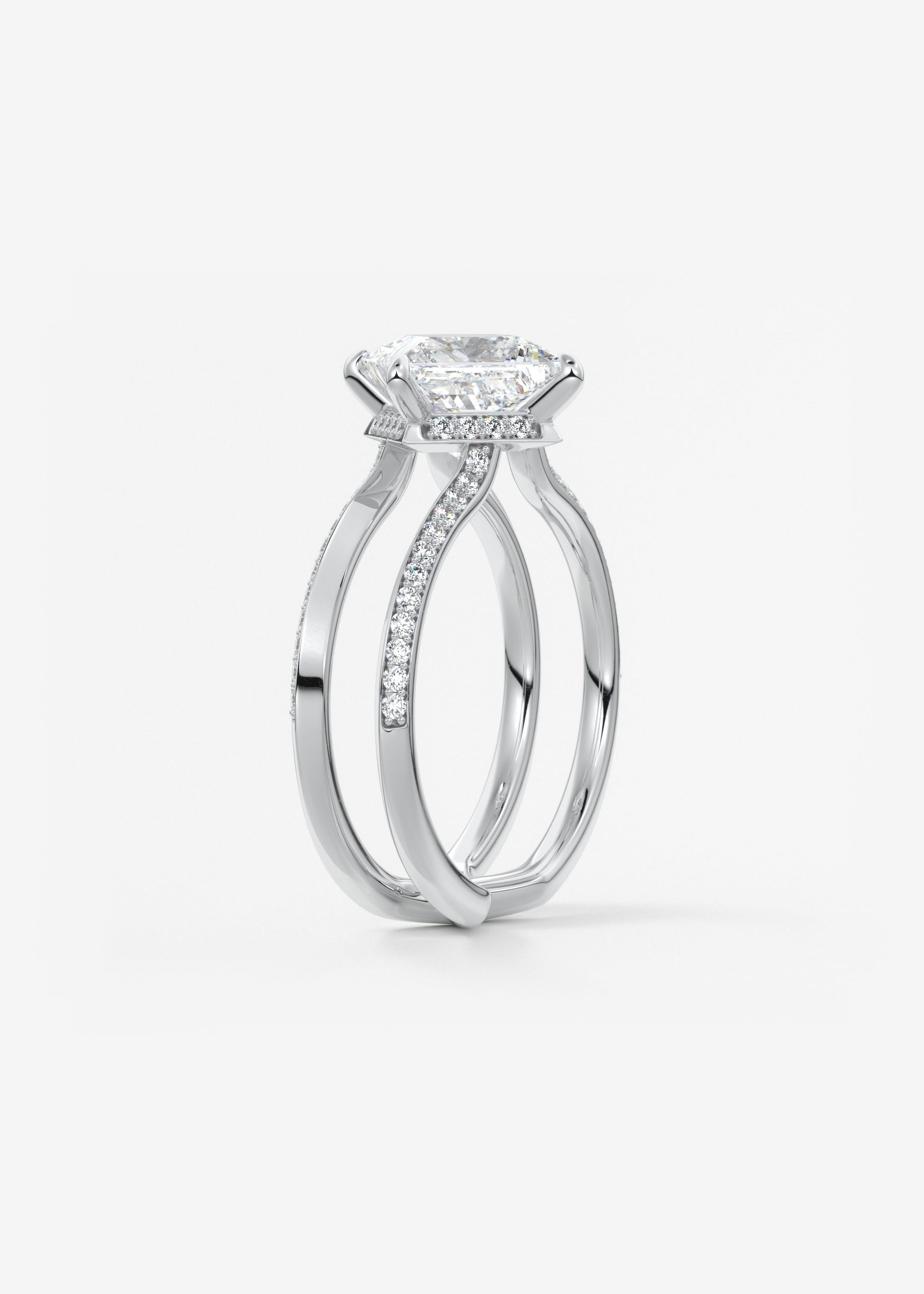 Oval Solitaire With Raised Basket Gallery Lab Grown Diamond Engagement Ring