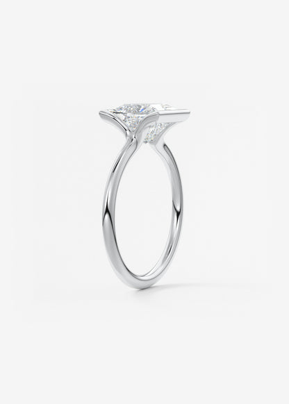 Oval Solitaire With Raised Basket Gallery Lab Grown Diamond Engagement Ring