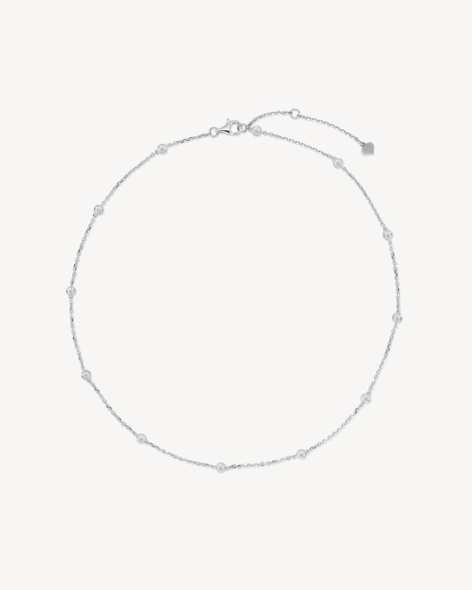 1.0 CT Round Bezel Solitaire Lab Grown Diamond Necklace
