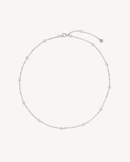 1.0 CT Round Bezel Solitaire Lab Grown Diamond Necklace