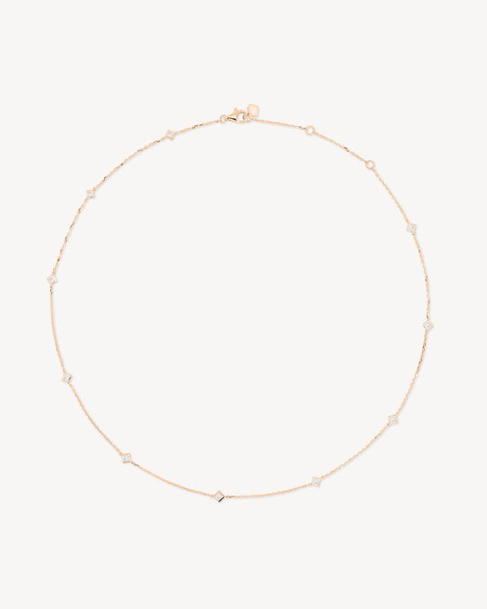 1.0 CT Round Bezel Solitaire Lab Grown Diamond Necklace