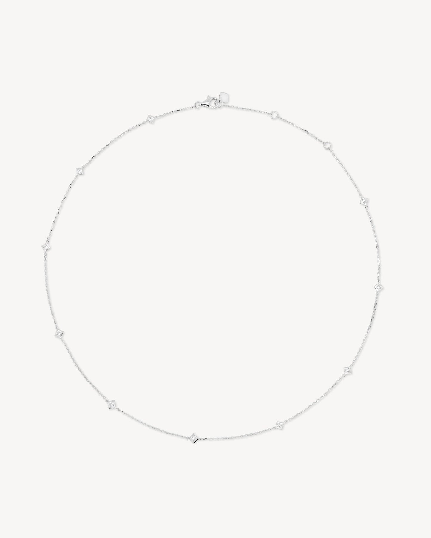 1.0 CT Round Bezel Solitaire Lab Grown Diamond Necklace