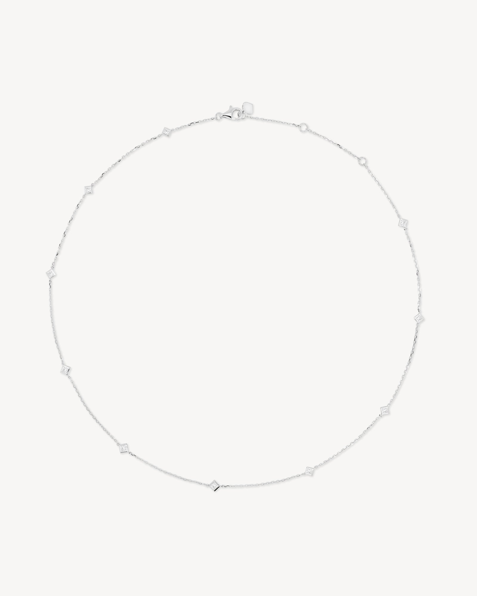 1.0 CT Round Bezel Solitaire Lab Grown Diamond Necklace