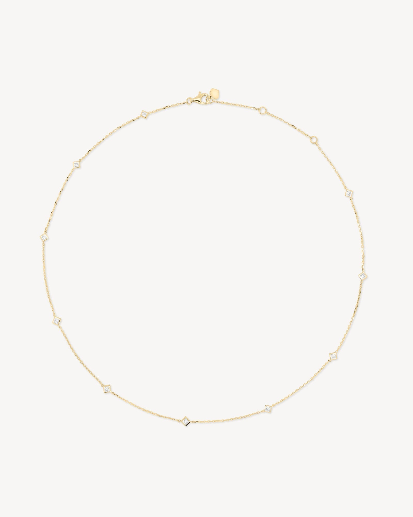 1.0 CT Round Bezel Solitaire Lab Grown Diamond Necklace