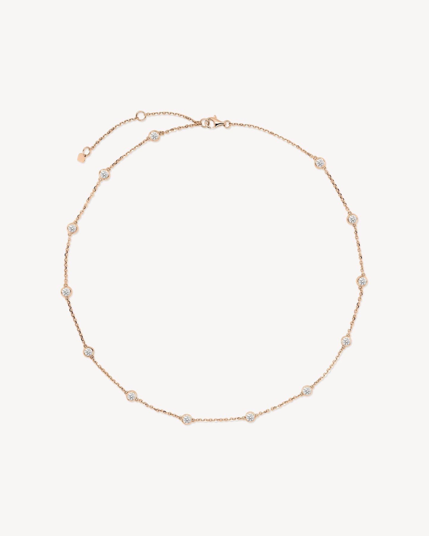 1.0 CT Round Bezel Solitaire Lab Grown Diamond Necklace