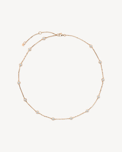 1.0 CT Round Bezel Solitaire Lab Grown Diamond Necklace