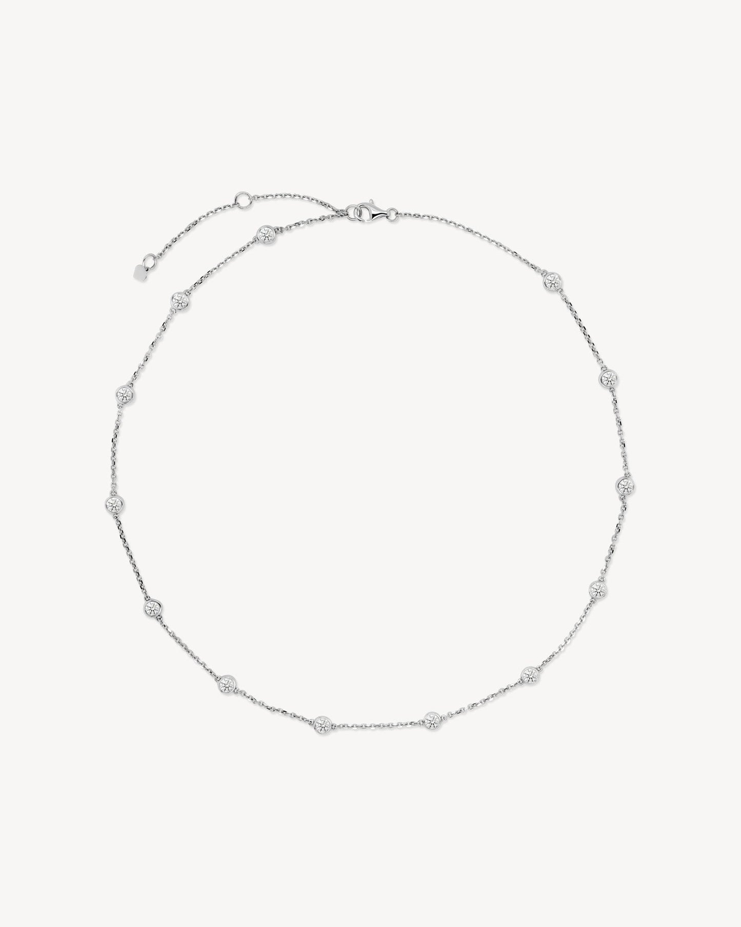 1.0 CT Round Bezel Solitaire Lab Grown Diamond Necklace