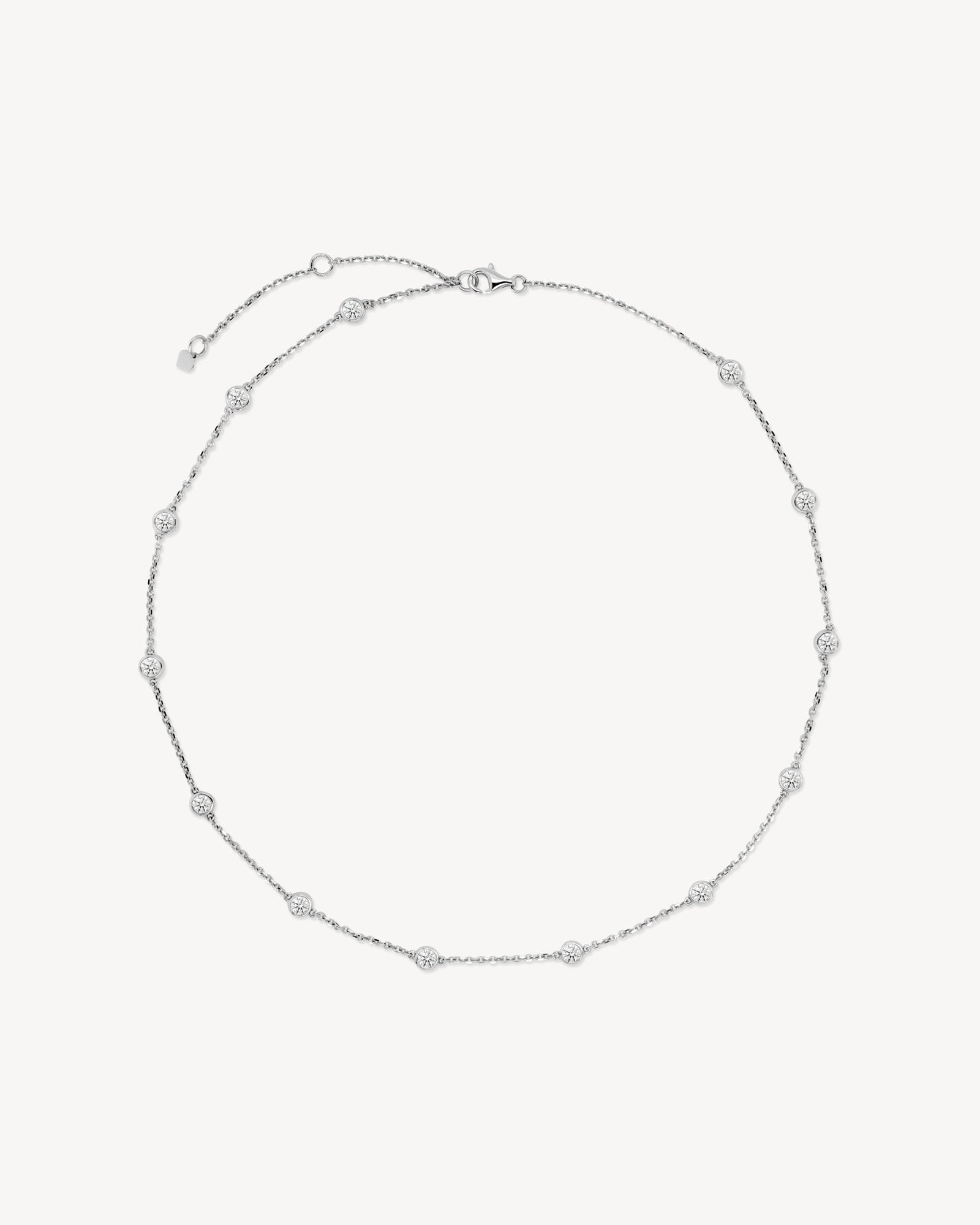 1.0 CT Round Bezel Solitaire Lab Grown Diamond Necklace