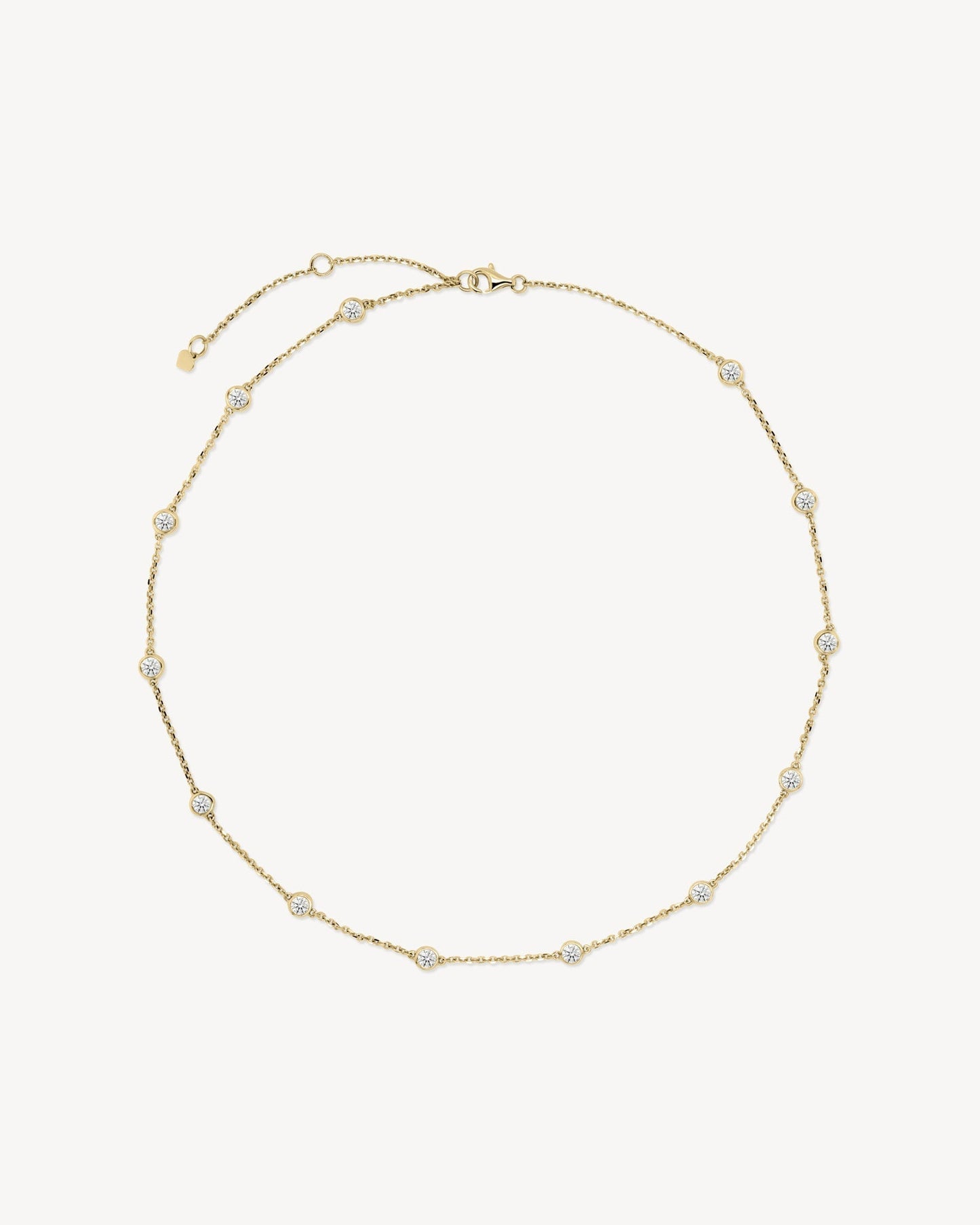 1.0 CT Round Bezel Solitaire Lab Grown Diamond Necklace