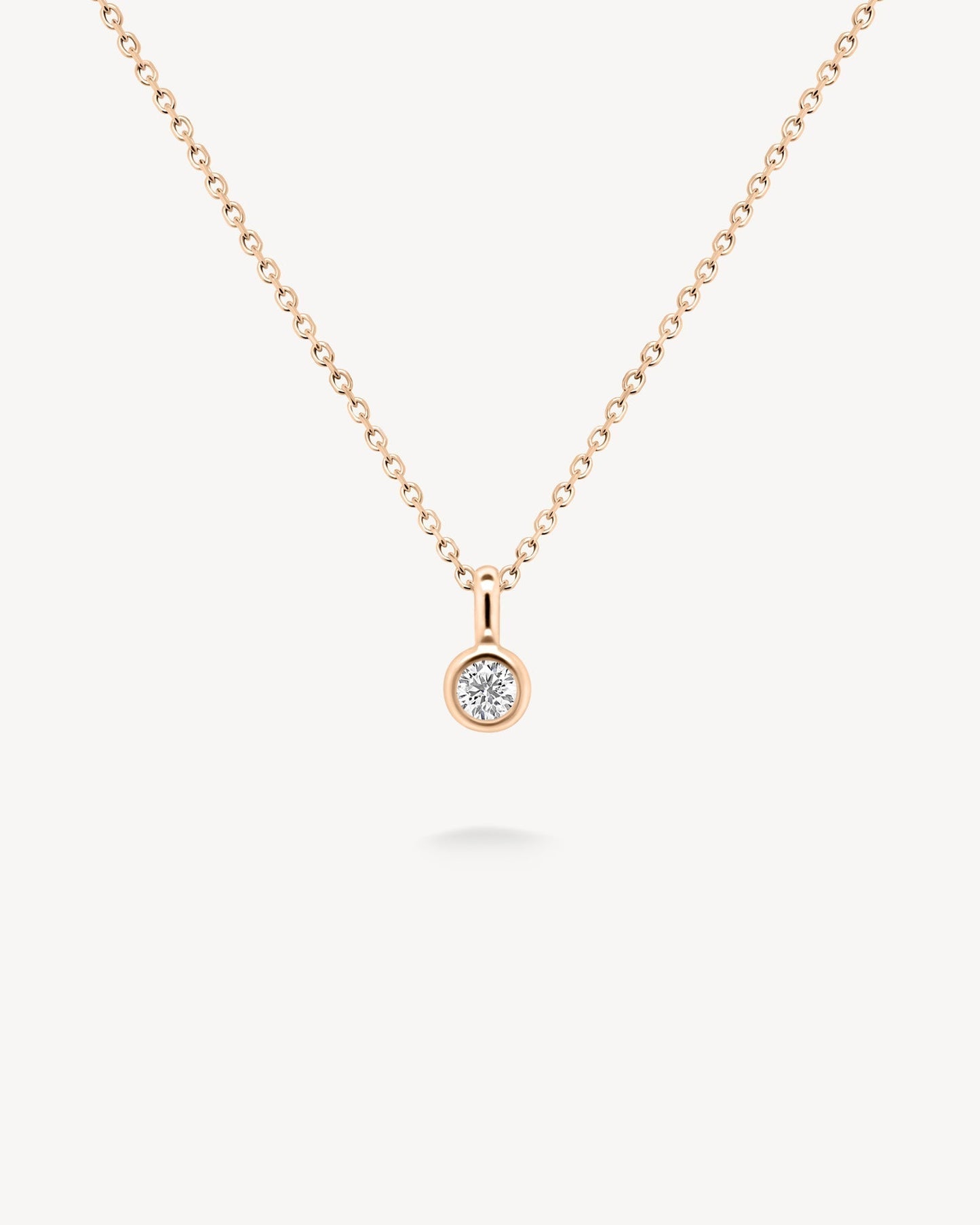 1.0 CT Round Bezel Solitaire Lab Grown Diamond Necklace