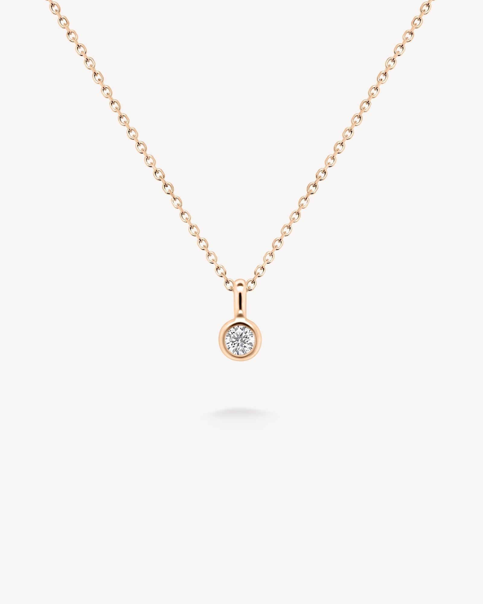 1.0 CT Round Bezel Solitaire Lab Grown Diamond Necklace
